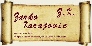 Žarko Karajović vizit kartica